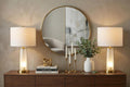 Set of Two 26" Gold Lighthouse Table Lamps With Drum Shades