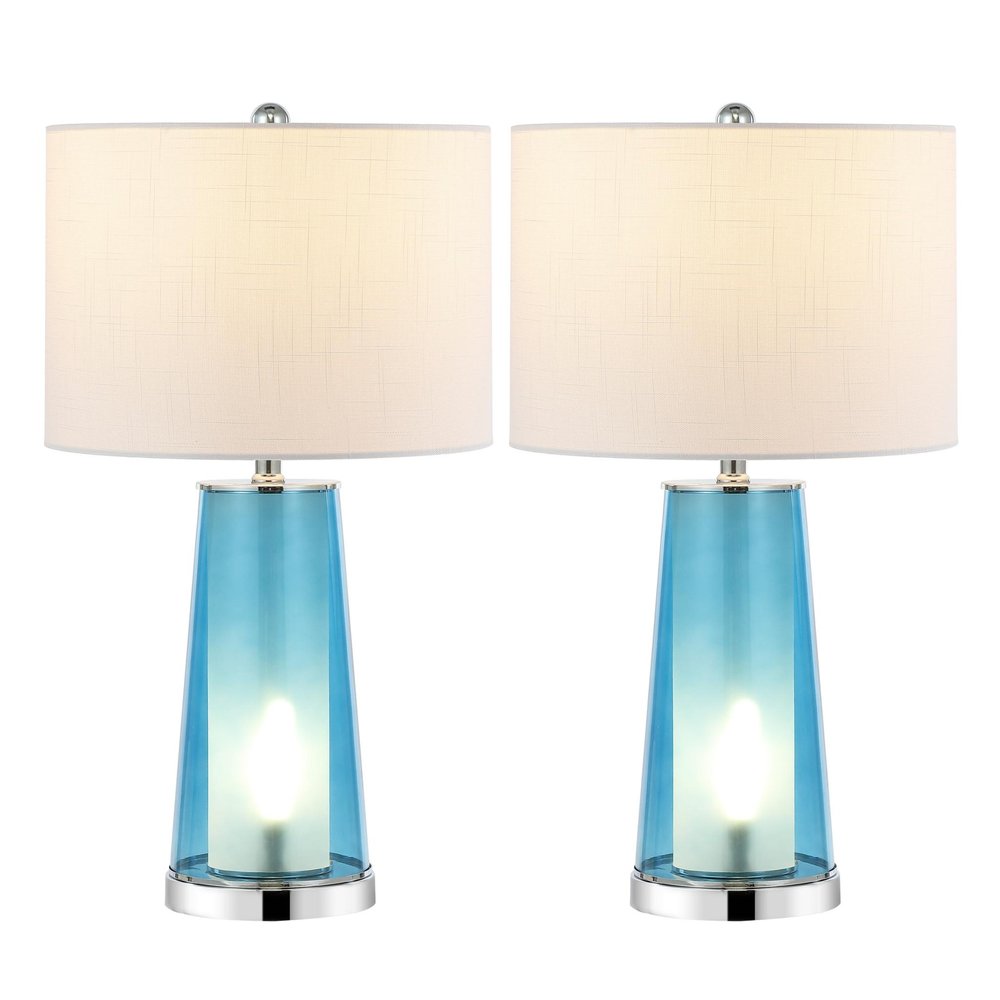 Set of Two 26" Silver Lighthouse Table Lamps With Drum Shades