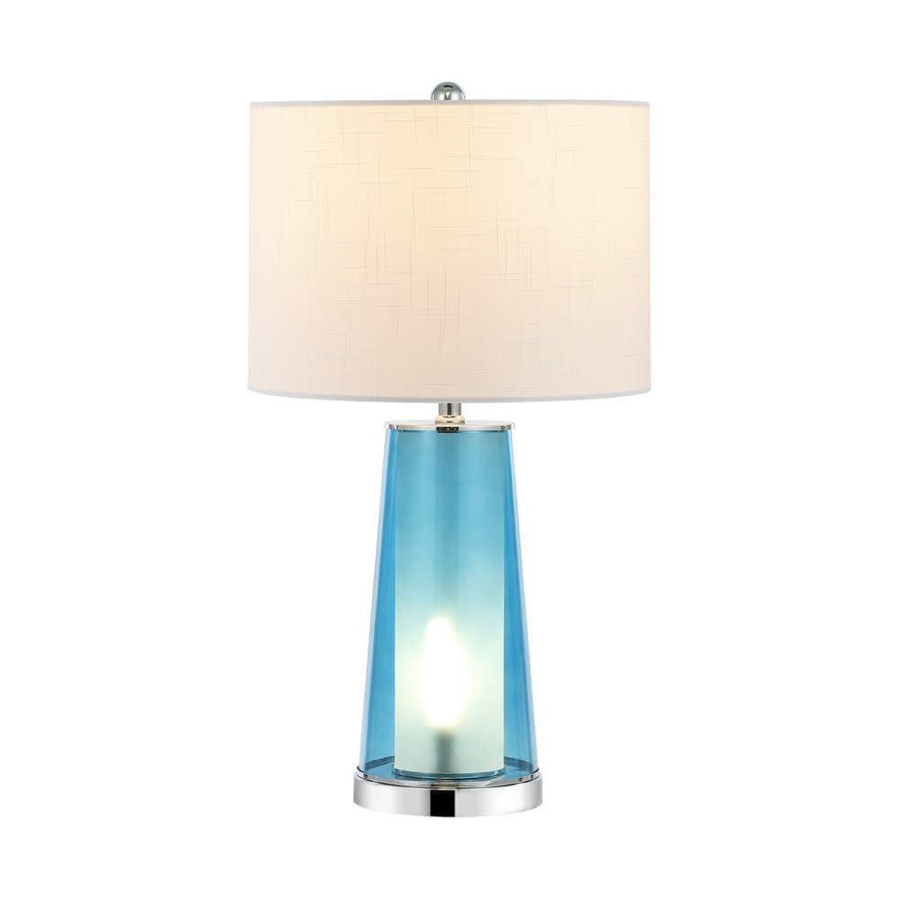 Set of Two 26" Silver Lighthouse Table Lamps With Drum Shades on a white background