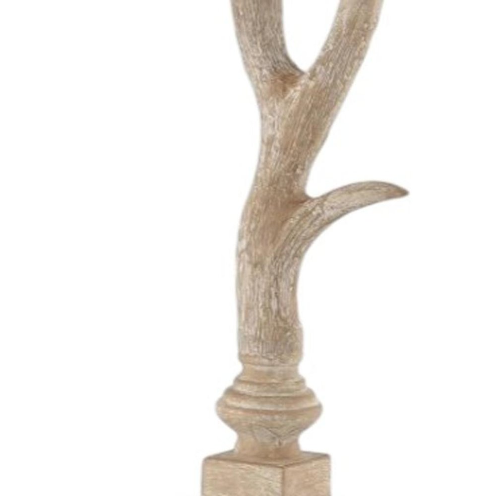 30" Clear Antlers Table Lamp With Shade. Table lamp isolated on a plain white background.