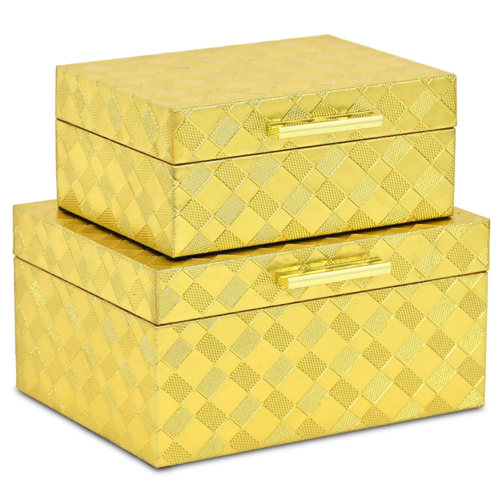 5" Gold Hand Painted Decorative Box