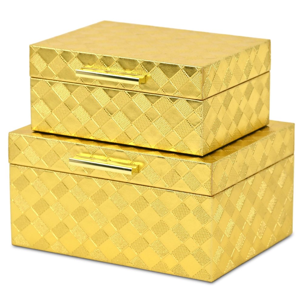 5" Gold Hand Painted Decorative Box