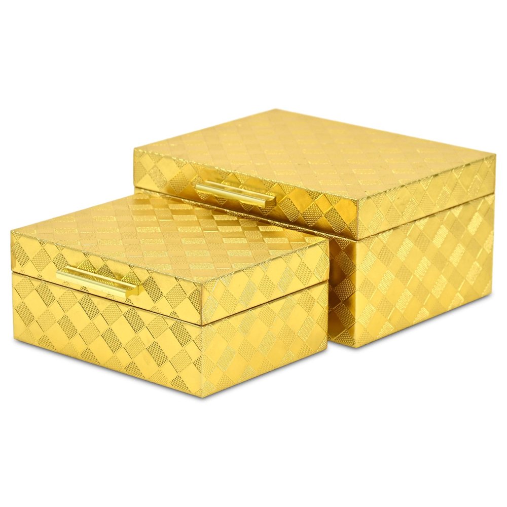 5" Gold Hand Painted Decorative Box