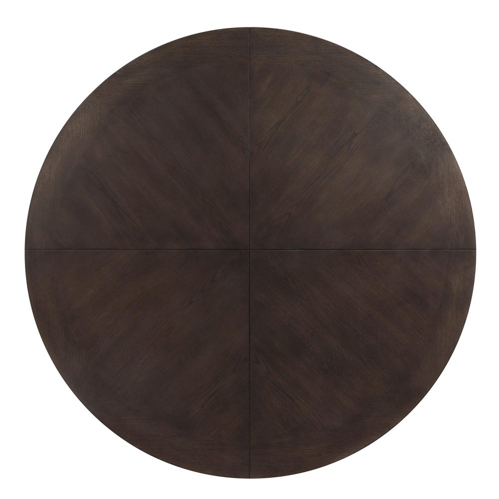 60" Espresso Wood Round Pedestal Coffee Table
