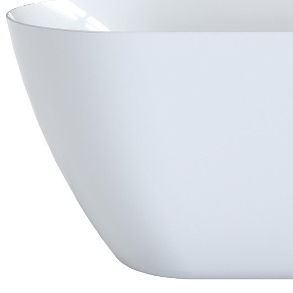 59" White Acrylic Oval Bath Tub. Bathtub isolated on a plain white background, finished in white.