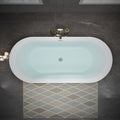 63" White Acrylic Oval Bath Tub.