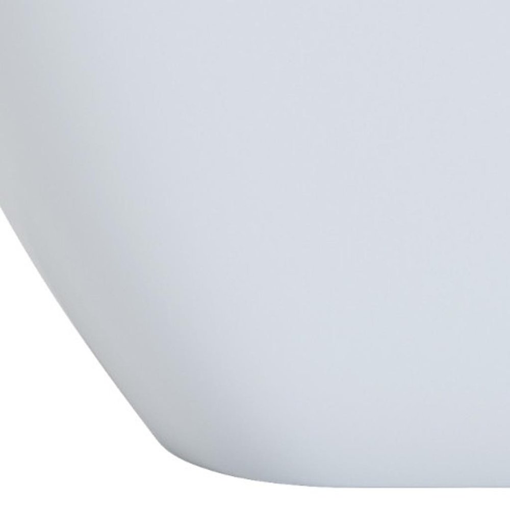 63" White Acrylic Oval Bath Tub detail shot of the white finish.