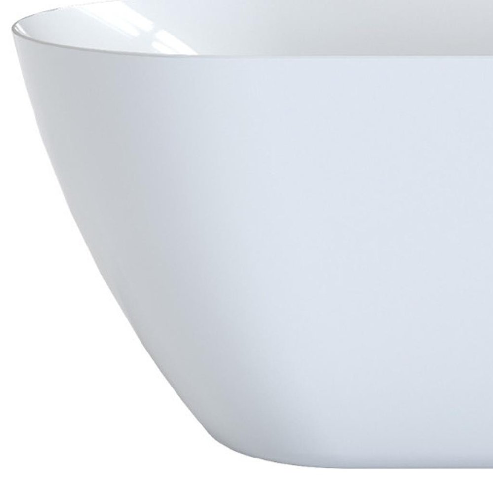 55" White Acrylic Oval Bath Tub