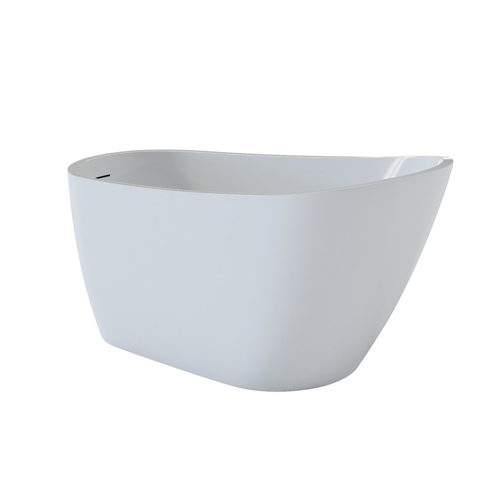 59" White Acrylic Oval Bath Tub
