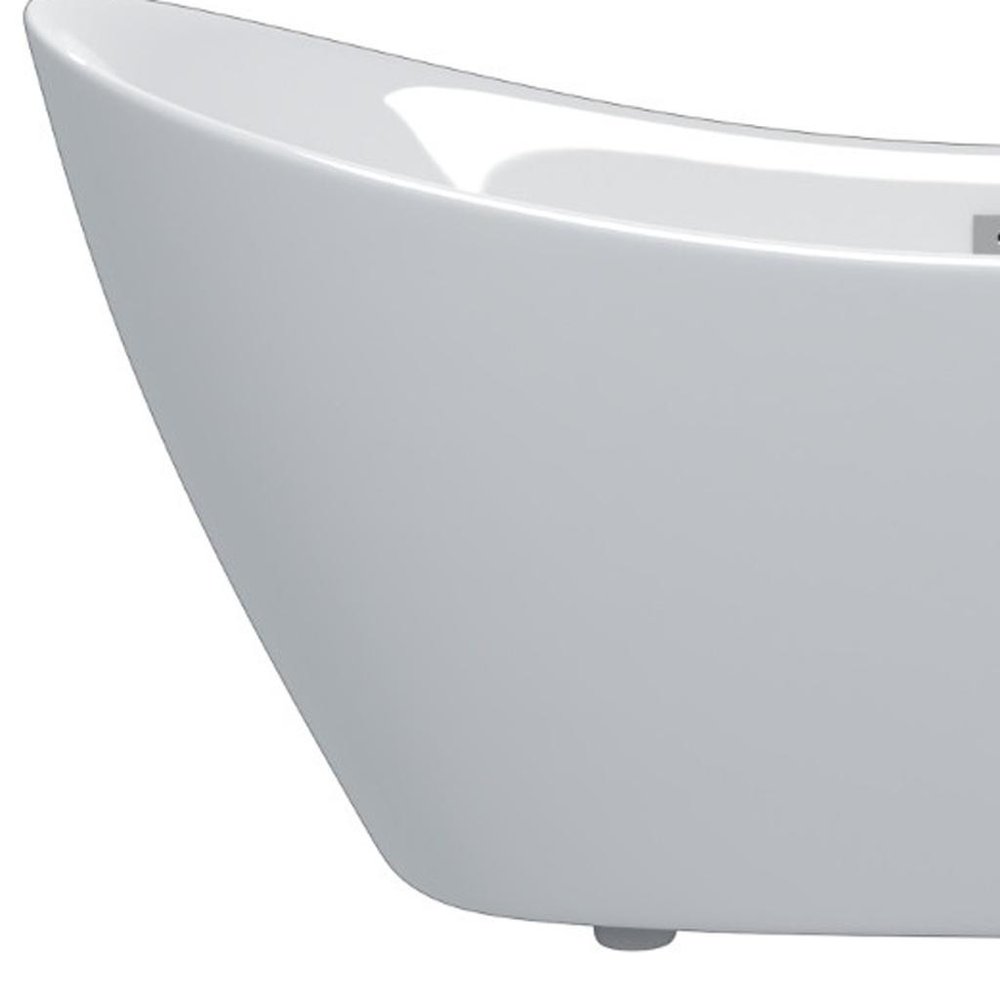 59" White Acrylic Oval Bath Tub