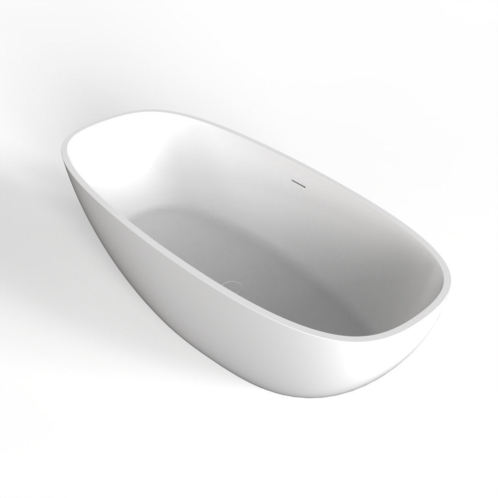 67" White Acrylic Oval Bath Tub