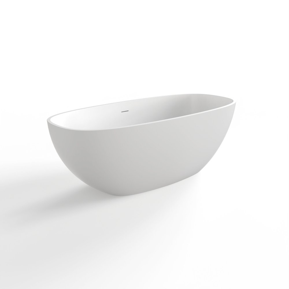 67" White Acrylic Oval Bath Tub