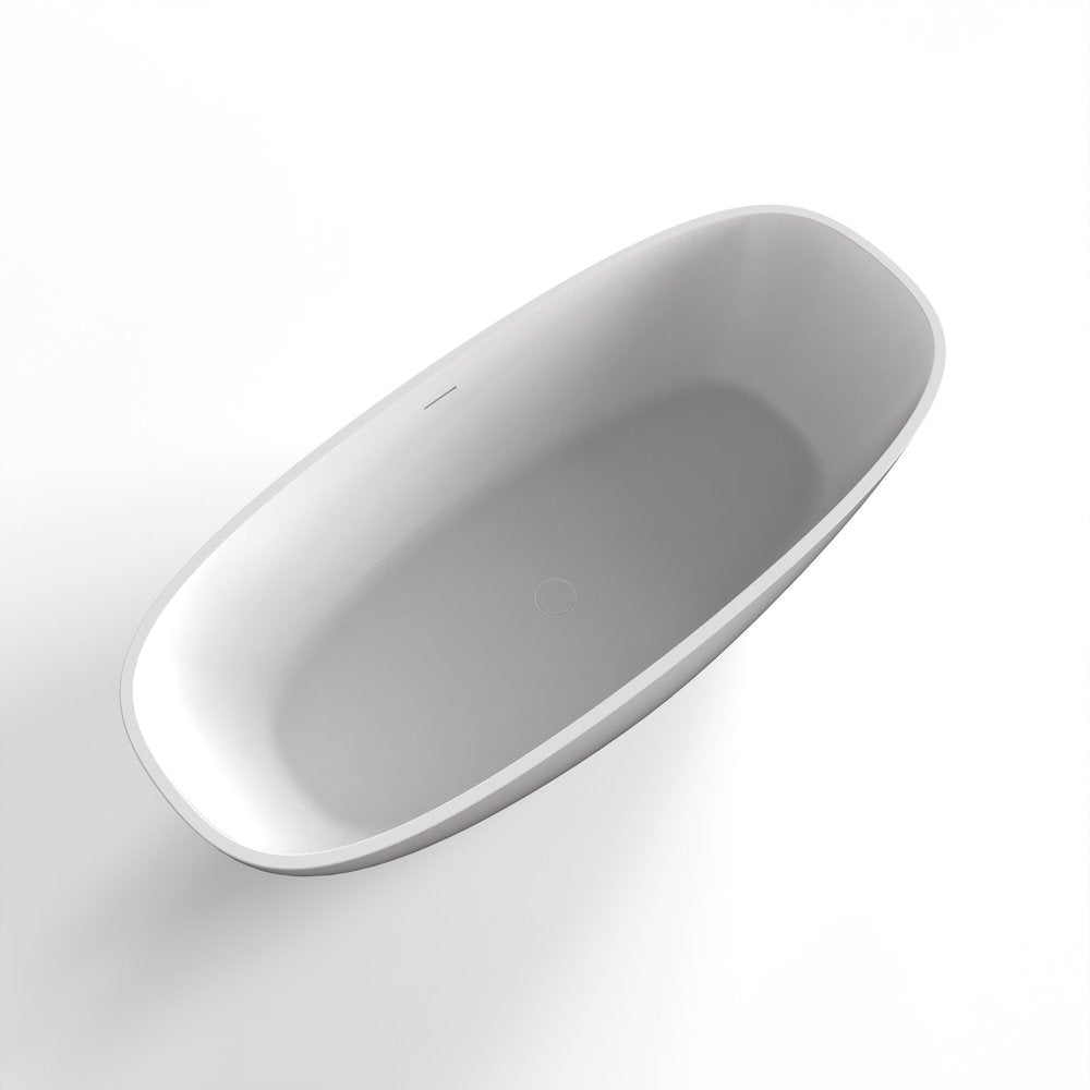 67" White Acrylic Oval Bath Tub