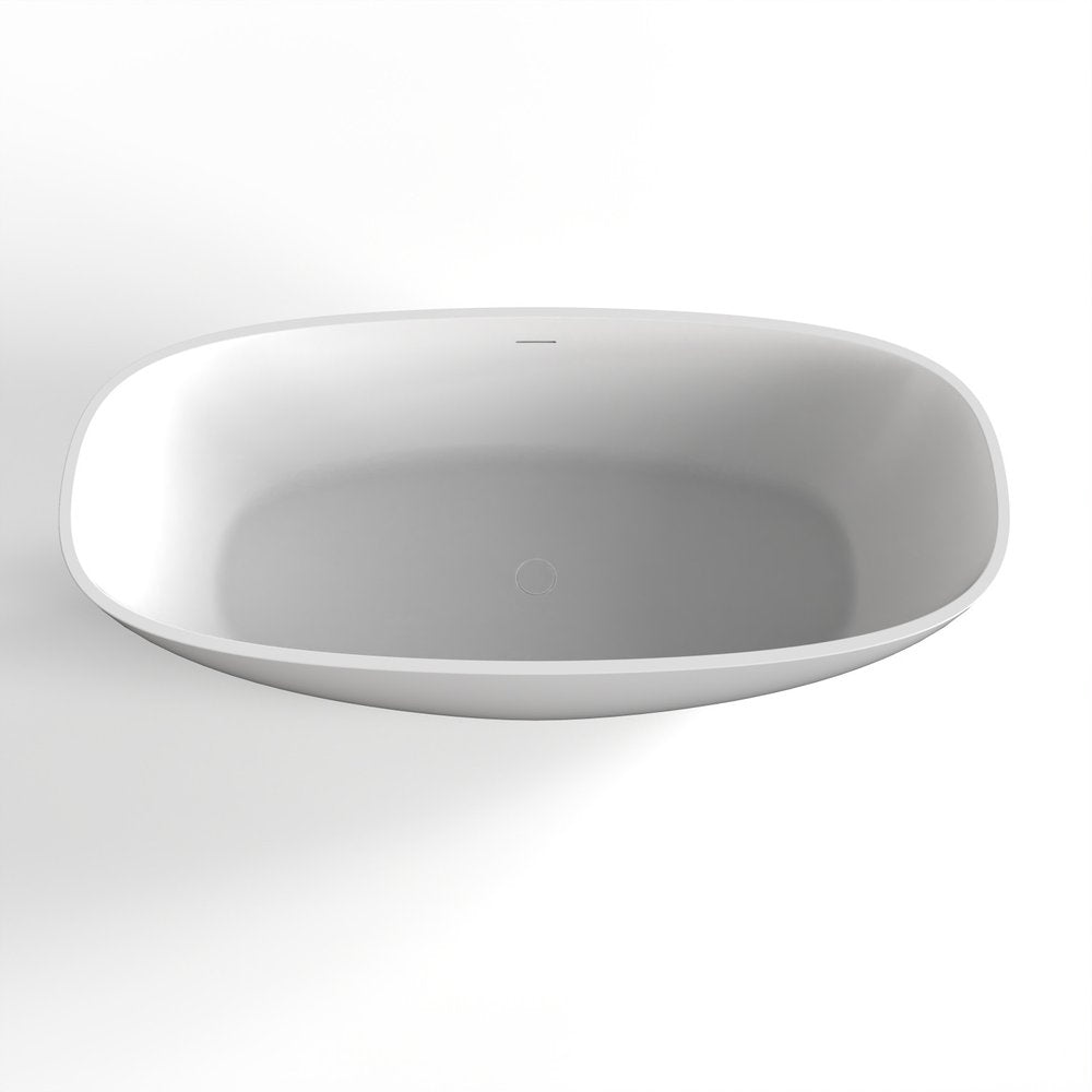 67" White Acrylic Oval Bath Tub