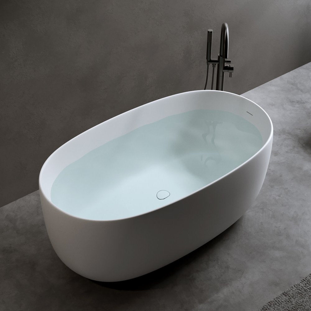 47" White Acrylic Oval Bath Tub