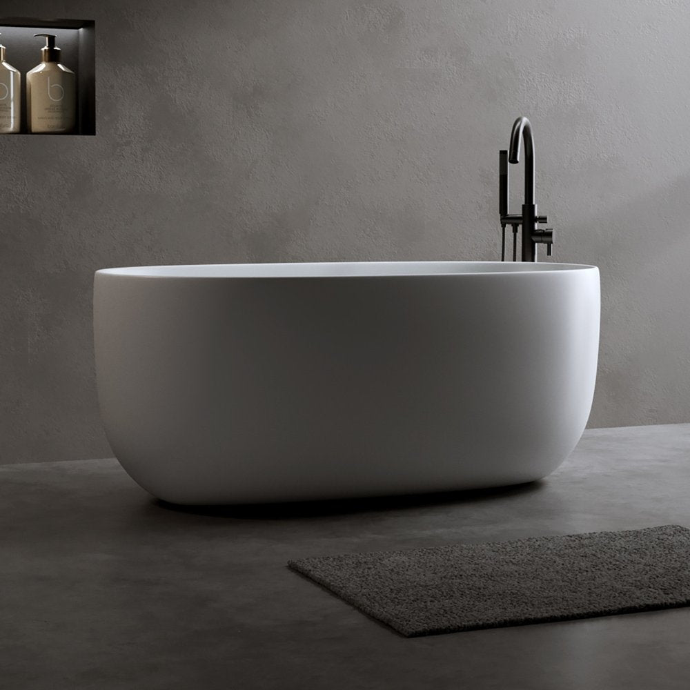 47" White Acrylic Oval Bath Tub