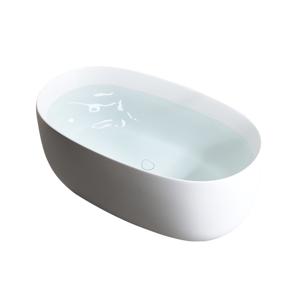 47" White Acrylic Oval Bath Tub