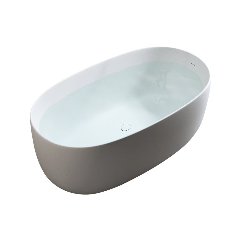 47" White Acrylic Oval Bath Tub