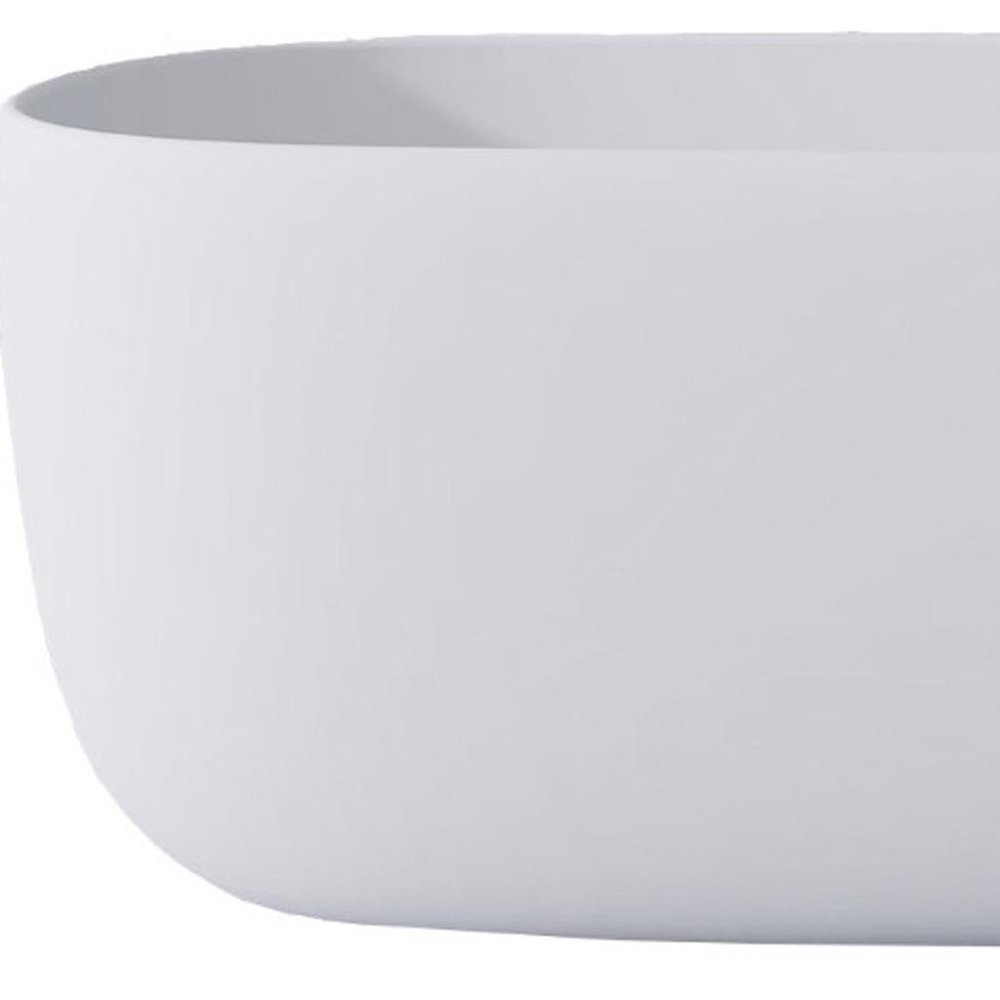 51" White Acrylic Oval Bath Tub. Bathtub isolated on a plain white background, in a white finish.