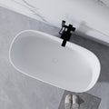 51" White Acrylic Oval Bath Tub. Bathtub isolated on a plain white background, in a white finish.