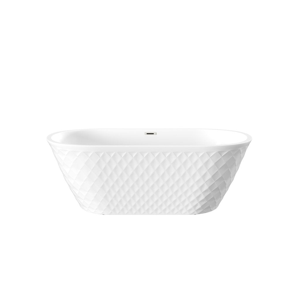 59" White Acrylic Oval Bath Tub