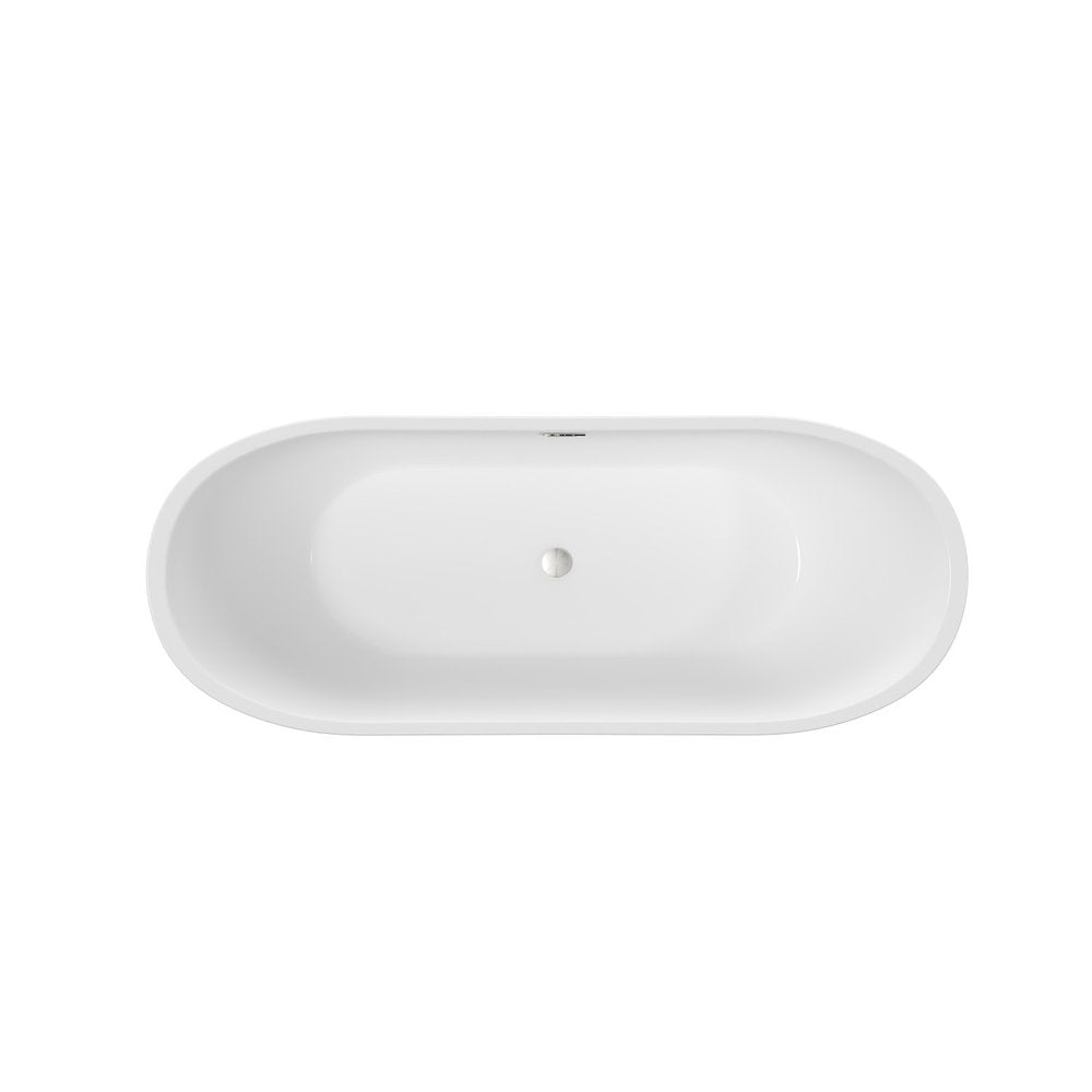 59" White Acrylic Oval Bath Tub