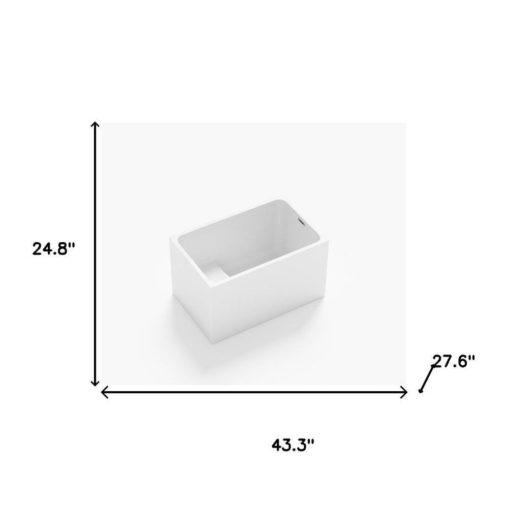 43" White Acrylic Bath Tub