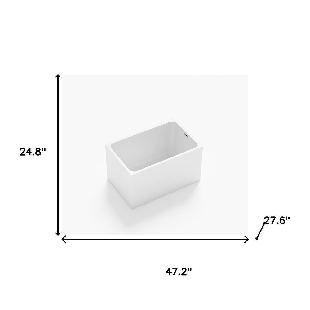 47" White Acrylic Bath Tub