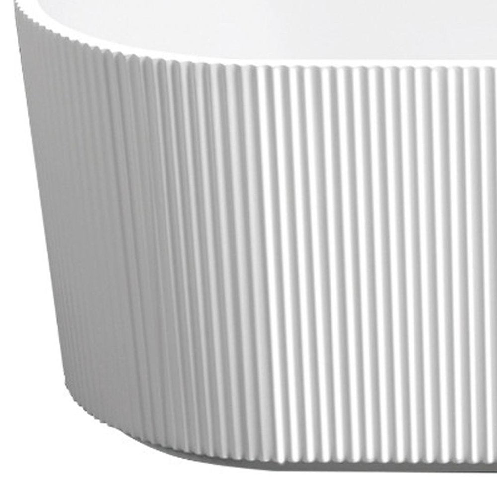 59" White Acrylic Oval Bath Tub