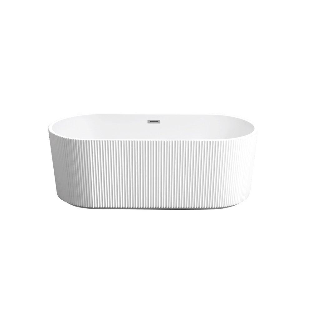 59" White Acrylic Oval Bath Tub