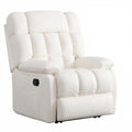 39" White Faux Leather Manual Recliner. Recliner isolated on a plain white background, showing a white faux leather surface.