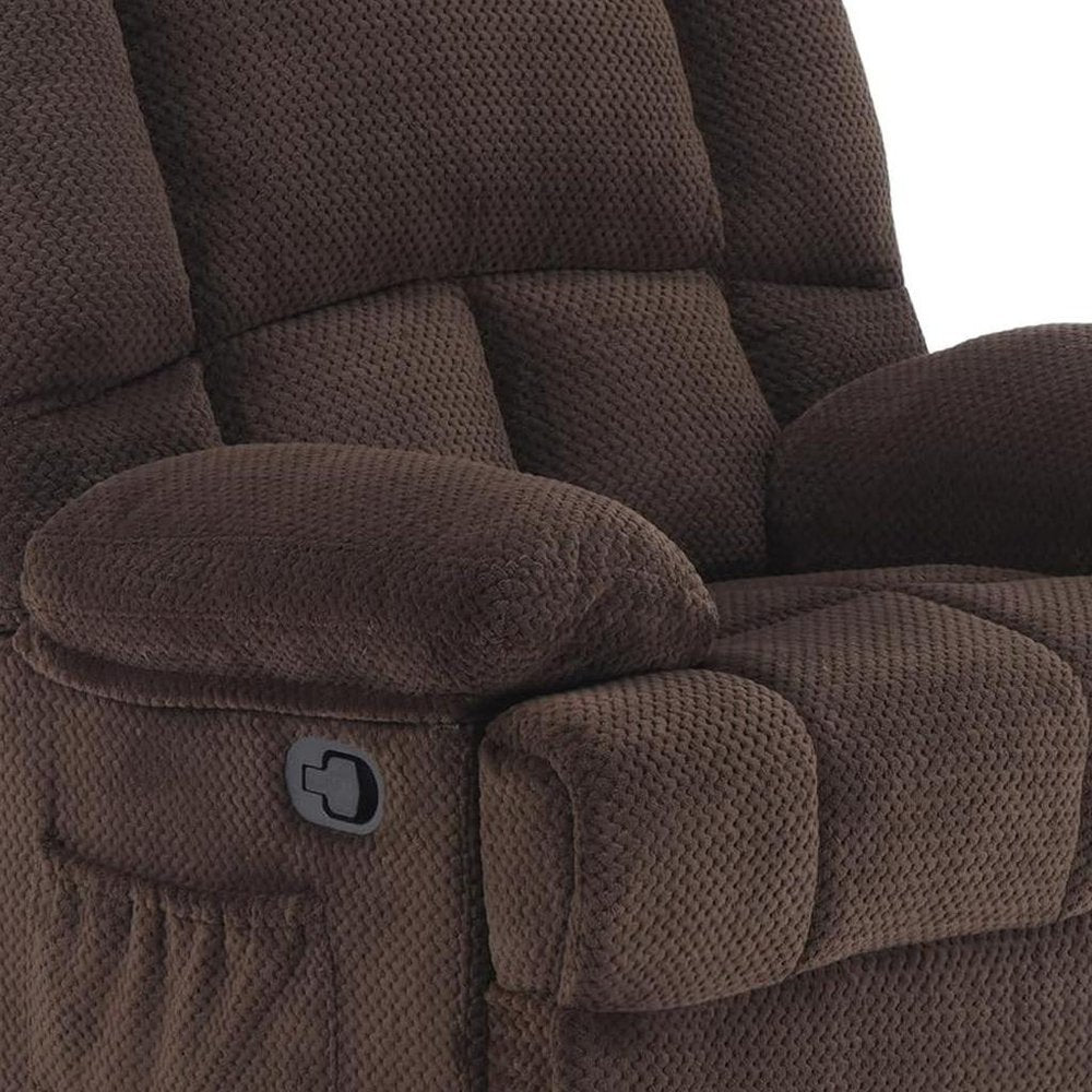 39" Brown Polyester Blend Manual Recliner