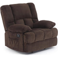 39" Brown Polyester Blend Manual Recliner. Recliner isolated on a plain white background, in a brown fabric finish.