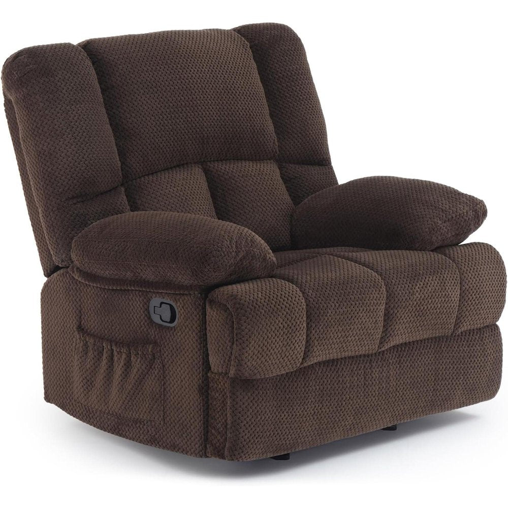 39" Brown Polyester Blend Manual Recliner