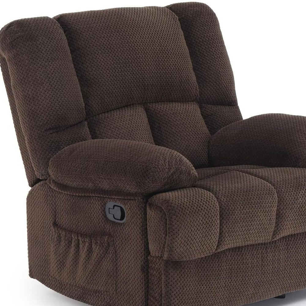 39" Brown Polyester Blend Manual Recliner