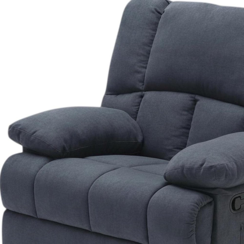 39" Blue Polyester Blend Manual Recliner - SKU 718705