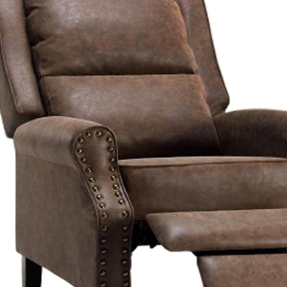 36" Brown Faux Leather Manual Recliner - SKU 718722