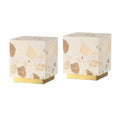 Set of Two 5" Gold Square USB Table Lamps With Square Shades on a white background