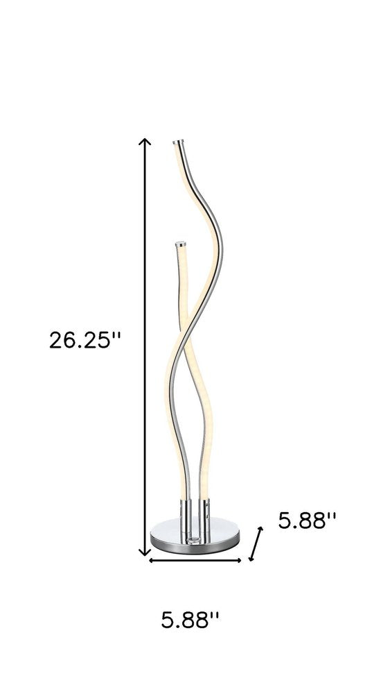 26" Silver Novelty Table Lamp. Table lamp isolated on a plain white background, in a silver finish.