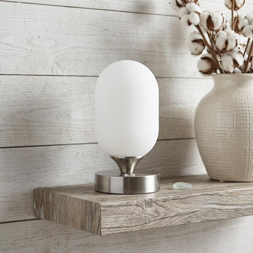 8" Nickel Novelty USB Table Lamp