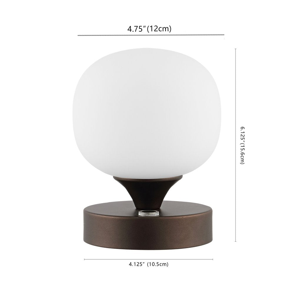 6" Antiqued Bronze Novelty USB Table Lamp With Globe Shade