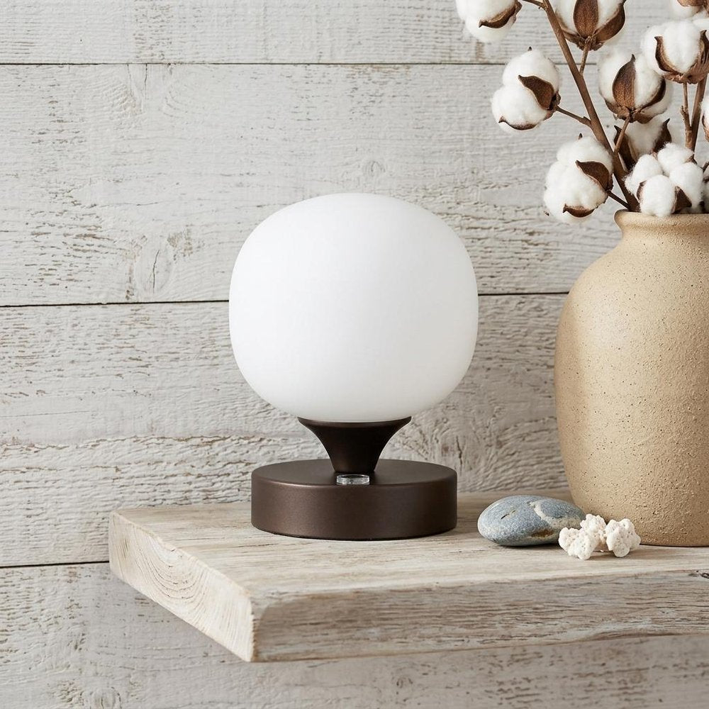 6" Antiqued Bronze Novelty USB Table Lamp With Globe Shade