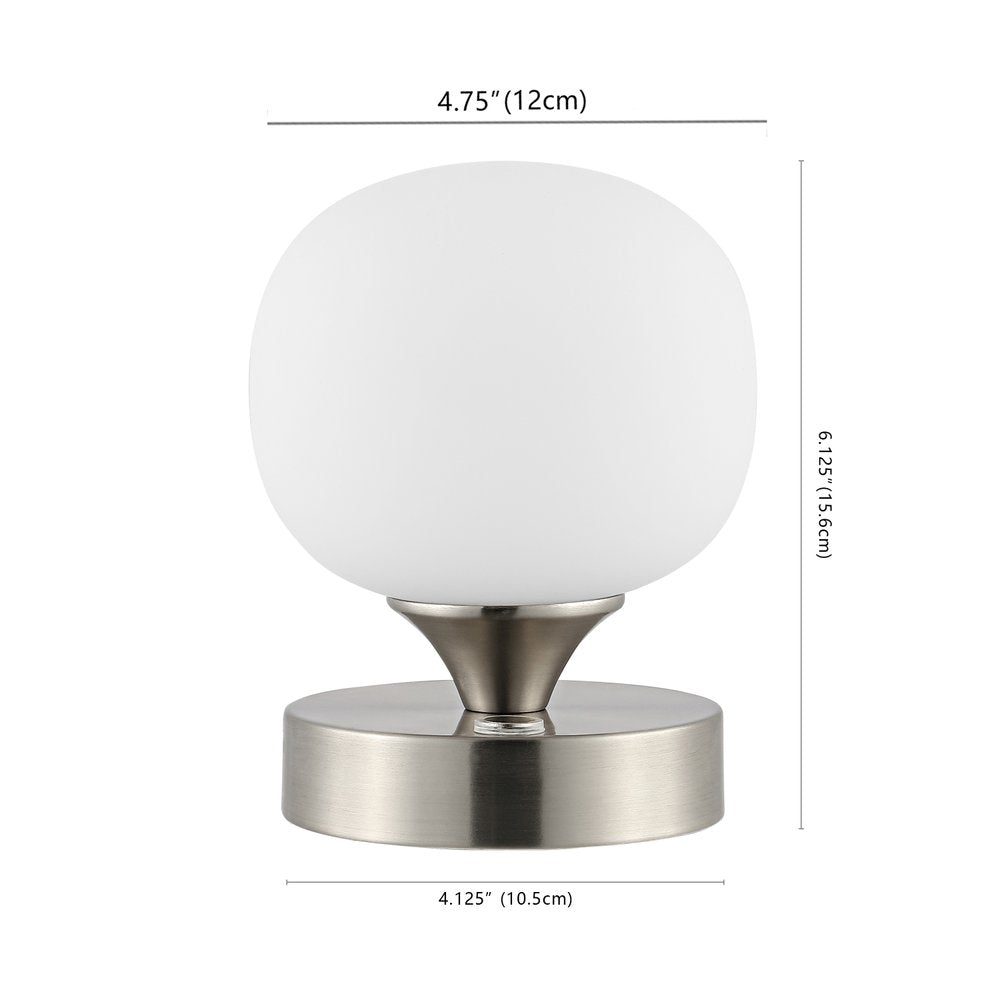 6" Nickel Novelty USB Table Lamp With Globe Shade