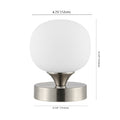 6" Nickel Novelty USB Table Lamp With Globe Shade