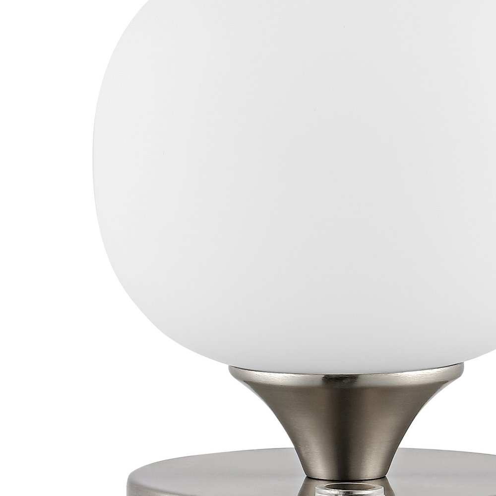6" Nickel Novelty USB Table Lamp With Globe Shade