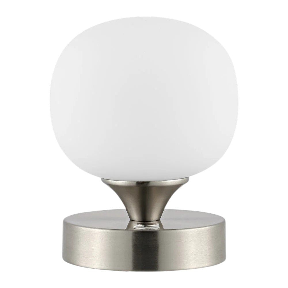 6" Nickel Novelty USB Table Lamp With Globe Shade