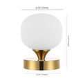 6" Gold Novelty USB Table Lamp With Globe Shade