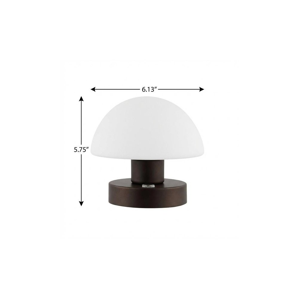 6" Antiqued Bronze Novelty USB Table Lamp With Dome Shade