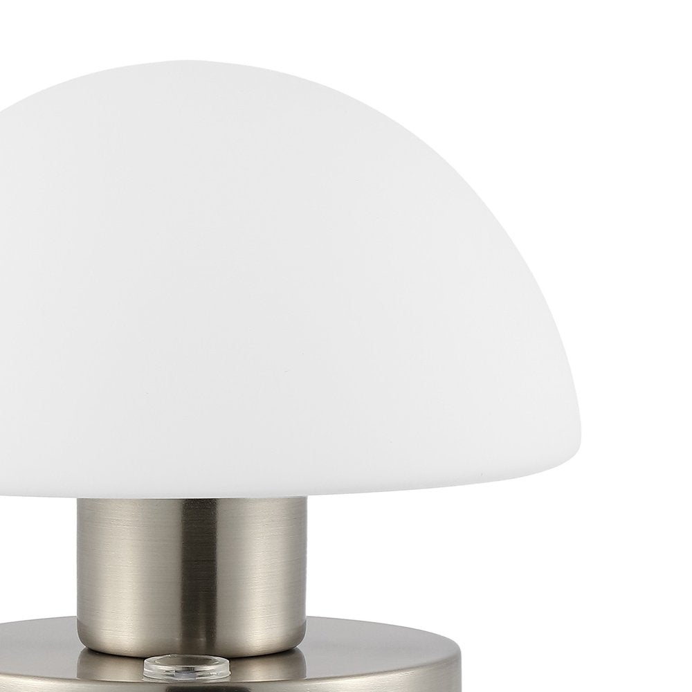 6" Nickel Novelty USB Table Lamp With Dome Shade
