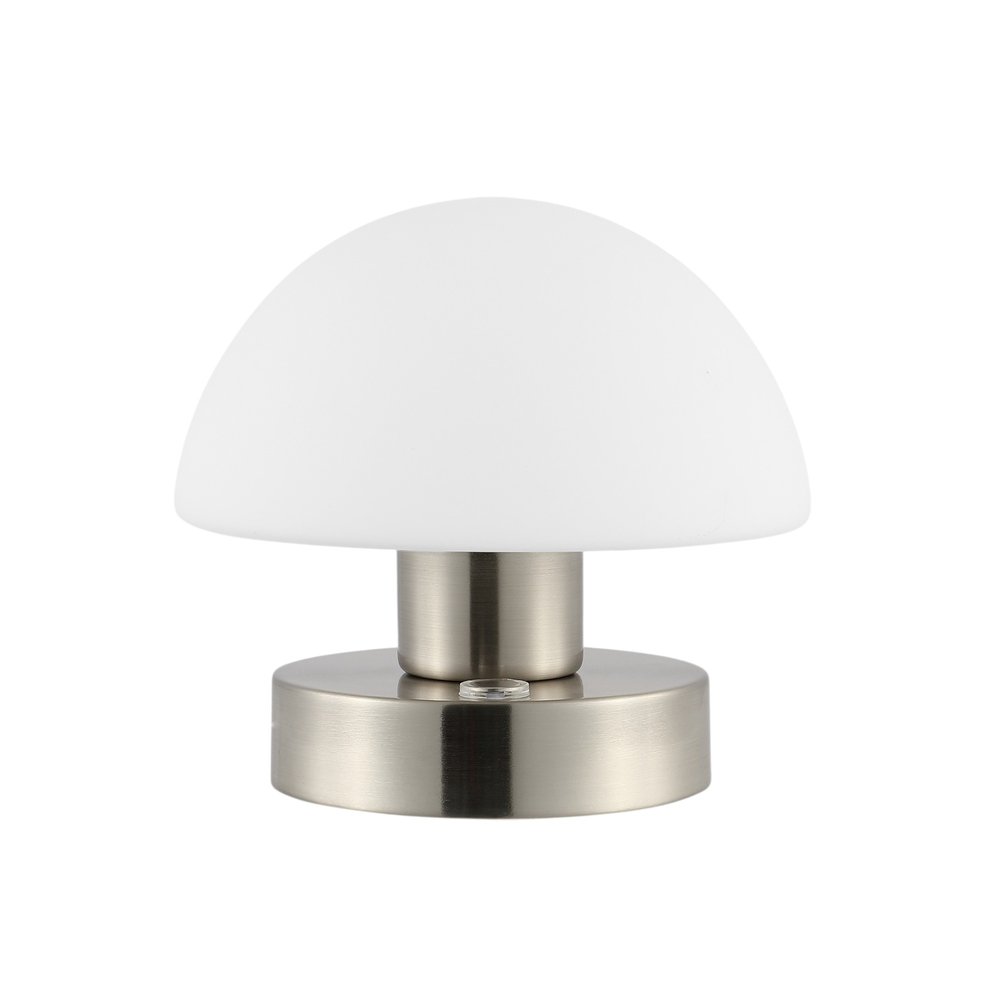 6" Nickel Novelty USB Table Lamp With Dome Shade